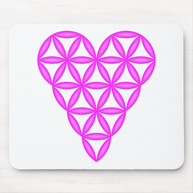 The Heart Of Life – Pink/3D. Mouse Mat (Front)