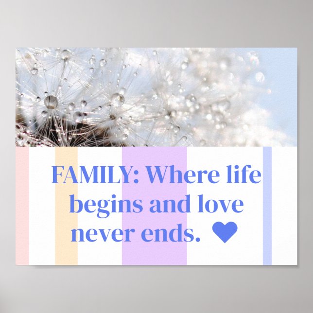 The Heart of Love Family Beautiful Speeches Quote Poster (Front)
