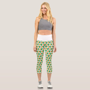 The Heart of Nature Green and Brown leaves  Capri Leggings