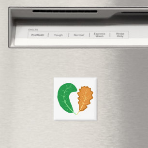 The Heart of Nature Green and Brown leaves Magnet