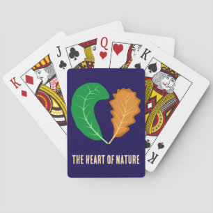 The Heart of Nature Green and Brown leaves Playing Cards