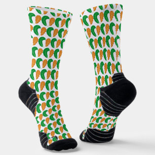 The Heart of Nature Green and Brown leaves Socks