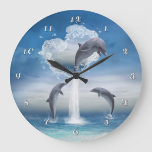 The Heart Of The Dolphins Wall Clock