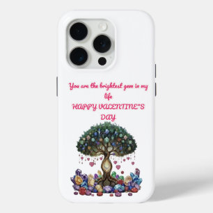 The Heart of the Gem Tree: A Romantic Valentine's iPhone 15 Pro Case