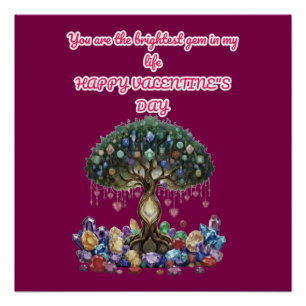 The Heart of the Gem Tree: A Romantic Valentine's  Poster