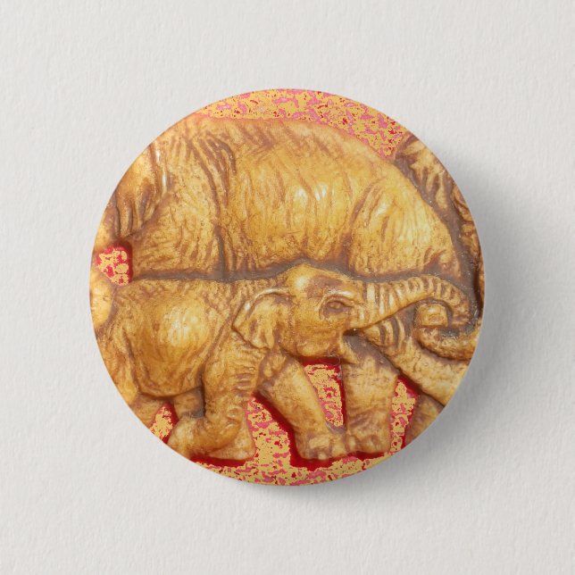 The Heart of the Herd: Elephant Family Portrait 6 Cm Round Badge (Front)