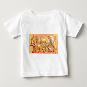 The Heart of the Herd: Elephant Family Portrait Baby T-Shirt