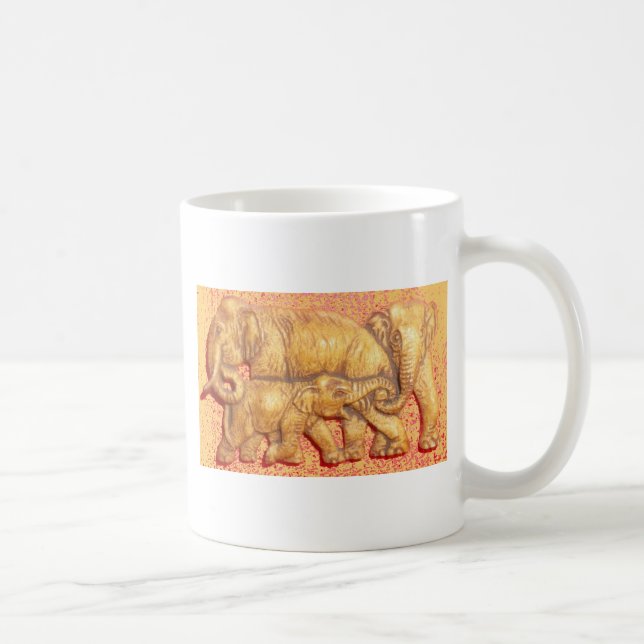 The Heart of the Herd: Elephant Family Portrait Coffee Mug (Right)