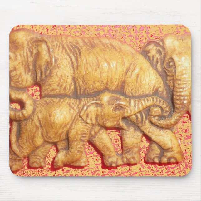 The Heart of the Herd: Elephant Family Portrait Mouse Mat (Front)