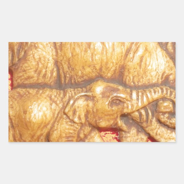 The Heart of the Herd: Elephant Family Portrait Rectangular Sticker (Front)