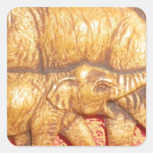 The Heart of the Herd: Elephant Family Portrait Square Sticker