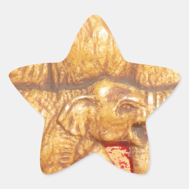 The Heart of the Herd: Elephant Family Portrait Star Sticker (Front)