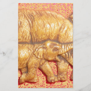 The Heart of the Herd: Elephant Family Portrait Stationery