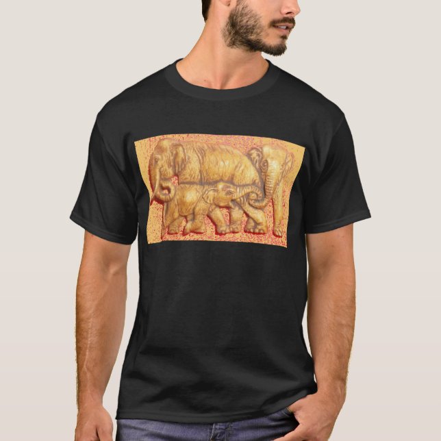 The Heart of the Herd: Elephant Family Portrait T-Shirt (Front)