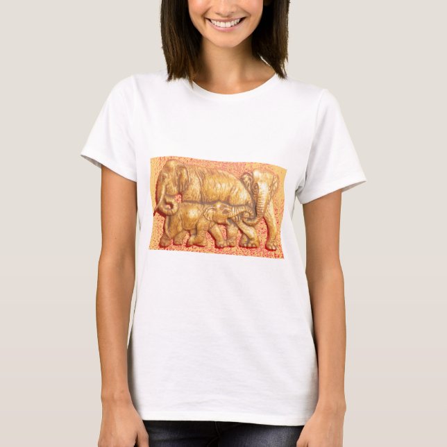 The Heart of the Herd: Elephant Family Portrait T-Shirt (Front)