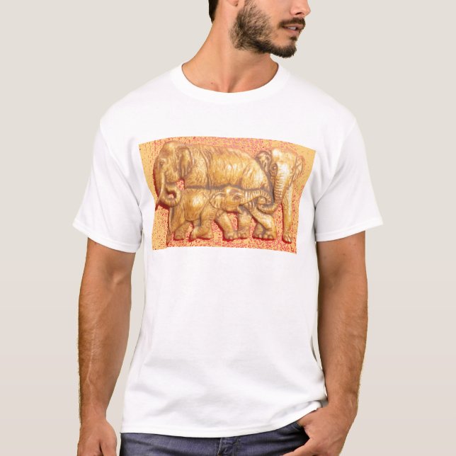The Heart of the Herd: Elephant Family Portrait T-Shirt (Front)