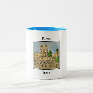 The Heart of Trinità dei Monti, Rome Italy Two-Tone Coffee Mug