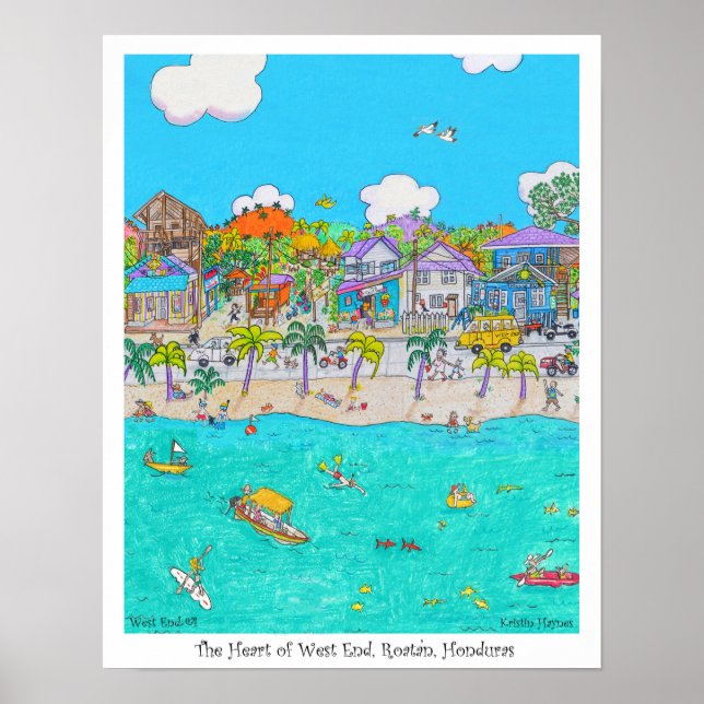 The Heart of West End #4, Roatan, Honduras Poster (Front)