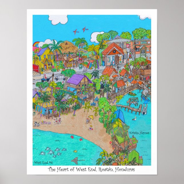 The Heart of West End #6, Roatan, Honduras Poster (Front)