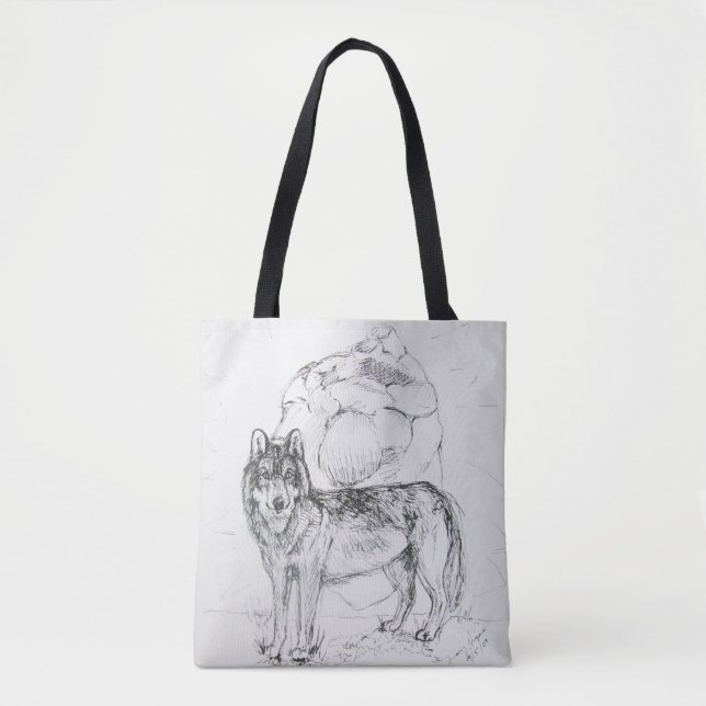 The Heart of Wolf Tote Bag (Front)