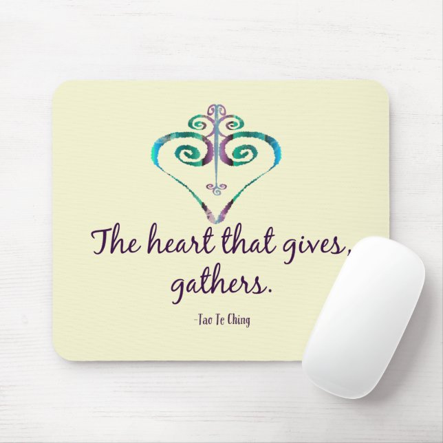 The Heart That Gives Quote Mouse Mat (With Mouse)