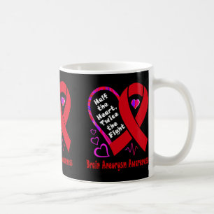 The Heart Twice The Fight Brain Aneurysm Awareness Coffee Mug