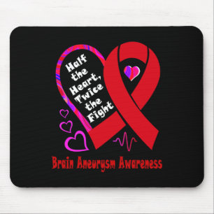 The Heart Twice The Fight Brain Aneurysm Awareness Mouse Mat