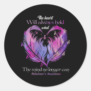 The Heart Will Always Hold What The Mind Alzheimer Classic Round Sticker