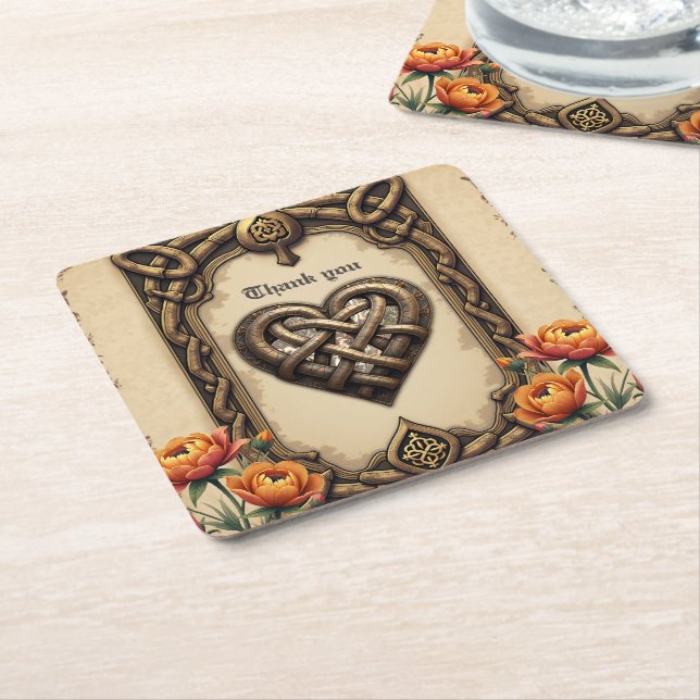 The heartbeat of the ancient gods:  square paper coaster (Angled)