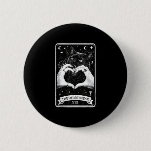 The heartbreak cat gothic tarot card art goth girl 6 cm round badge