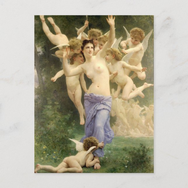 The Heart's Awakening by Bouguereau Postcard (Front)