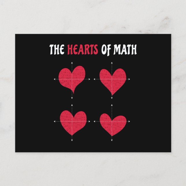 The Hearts Of Math Valentine's Day Math Postcard (Front)