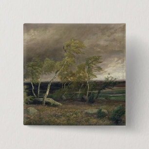 The Heath in a Storm, 1896 15 Cm Square Badge