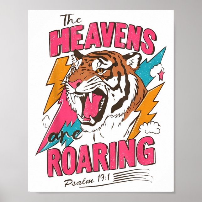 The Heavens Are Roaring Psalm 19_1 Bible Verse Wom Poster (Front)