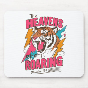 The Heavens Are Roaring Psalm 19_1, Retro Tiger Gr Mouse Mat