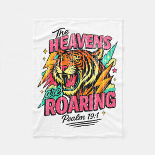 The Heavens Are Roaring Psalm 19_1 Tiger Christian Fleece Blanket