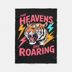 The Heavens Are Roaring Psalm 19_1 Tiger Christian Fleece Blanket