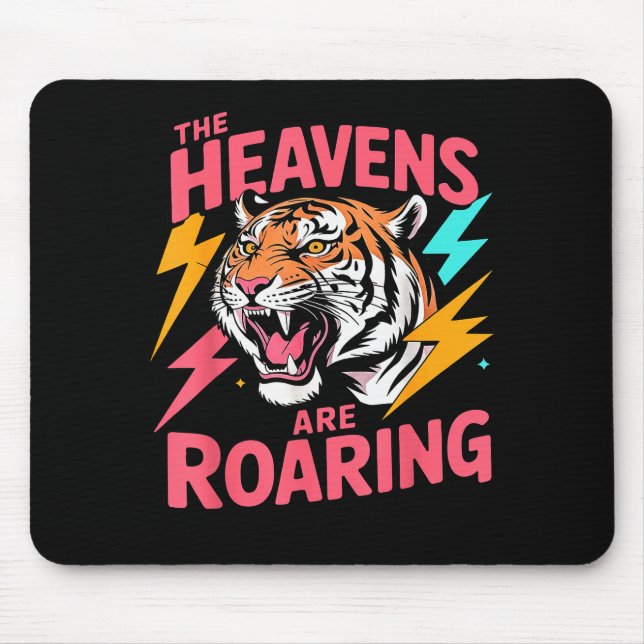 The Heavens Are Roaring Psalm 19_1 Tiger Christian Mouse Mat (Front)