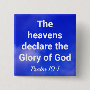 The Heavens Declare Christian  15 Cm Square Badge