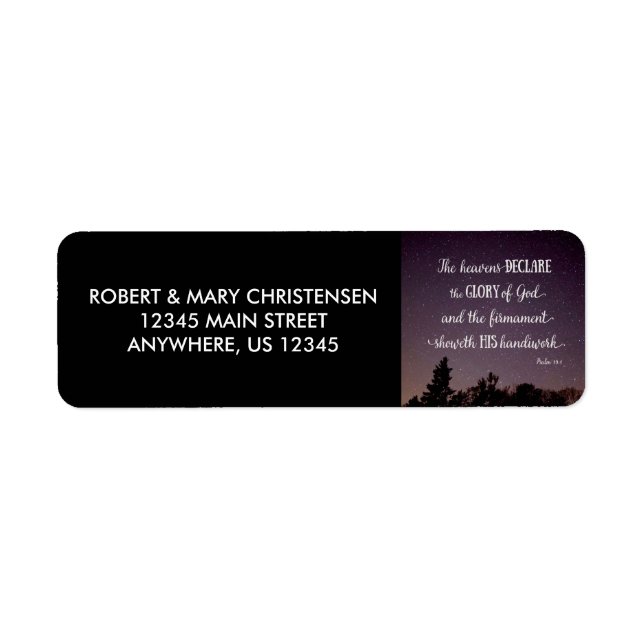 The Heavens Declare the Glory of God (Front)