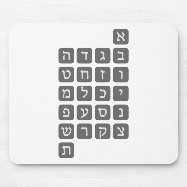 The Hebrew Alphabet Mouse Mat (Front)