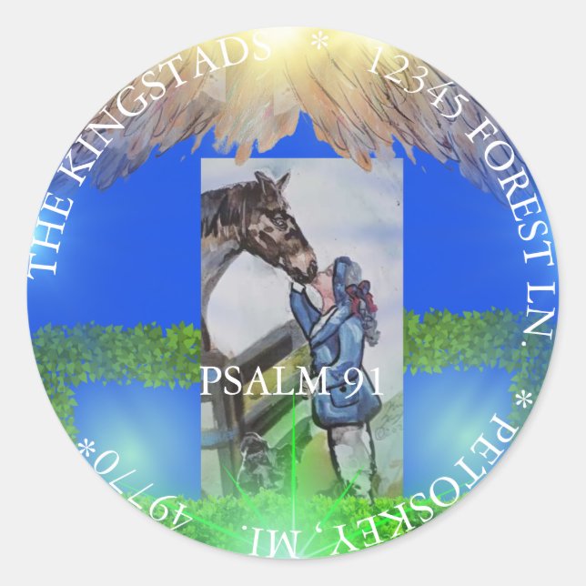 THE HEDGE SCRIPTURE CLASSIC ROUND STICKER (Front)