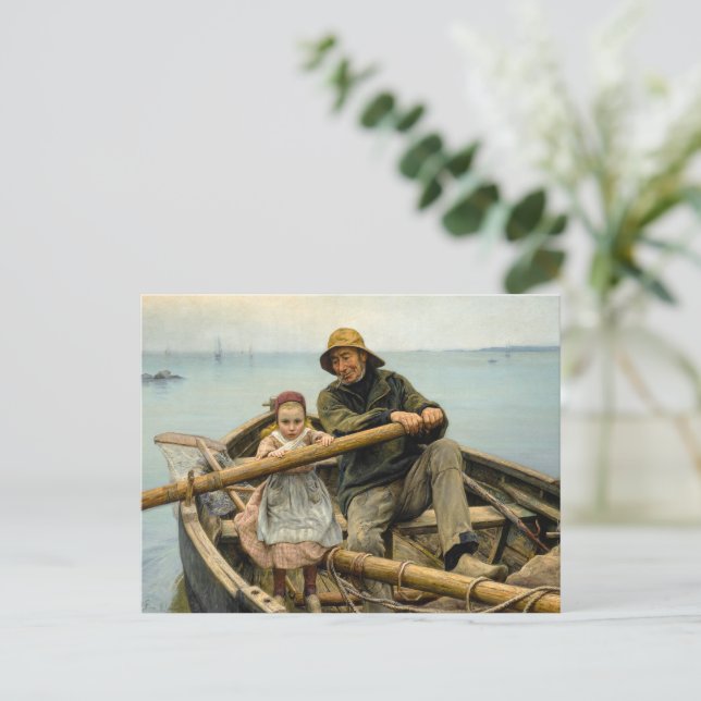 The Helping Hand, 1881 by Emile Renouf Postcard (Standing Front)