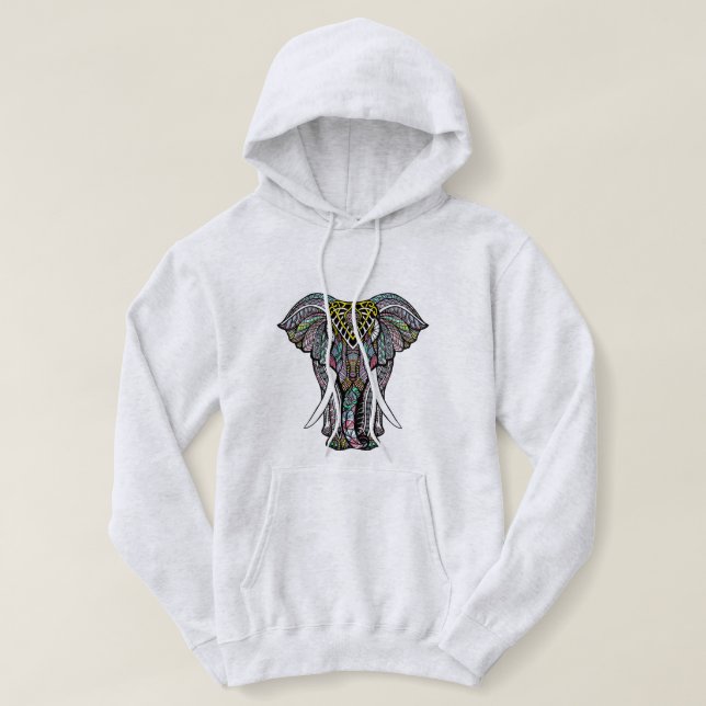 THE HENNA ELEPHANT (WOMEN) HOODIE (Design Front)