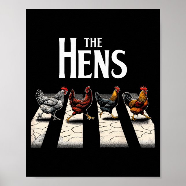 The Hens Retro Chicken Men Kids Women Funny Chicke Poster (Front)