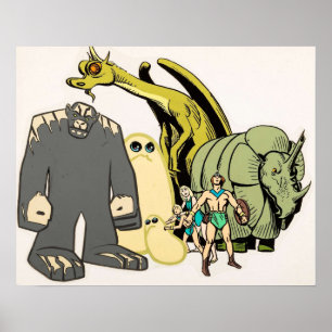 The Herculoids Comic Classic Vintage Retro Cartoon Poster