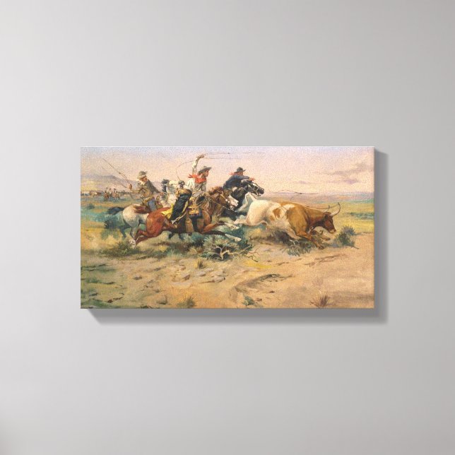The Herd Quitter by Charles Marion Russell Canvas Print (Front)
