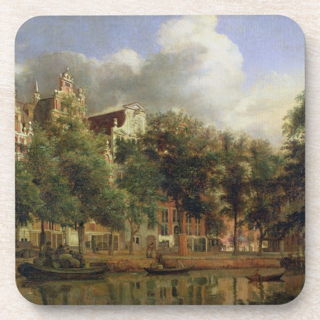 The Herengracht, Amsterdam (oil on panel) Coaster (Front)