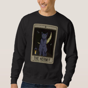 The Hermit Cat Arcana Tarot Card Mystical Wiccan Sweatshirt