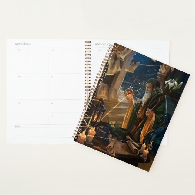 The Hermit Tarot card - alchemy fantasy art Planner (Display)